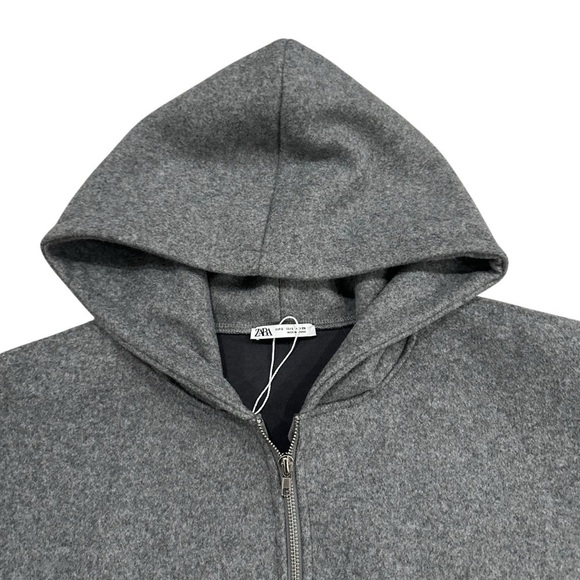 Zara Soft Neoprene Effect Bomber Jacket gray small - Picture 4 of 10